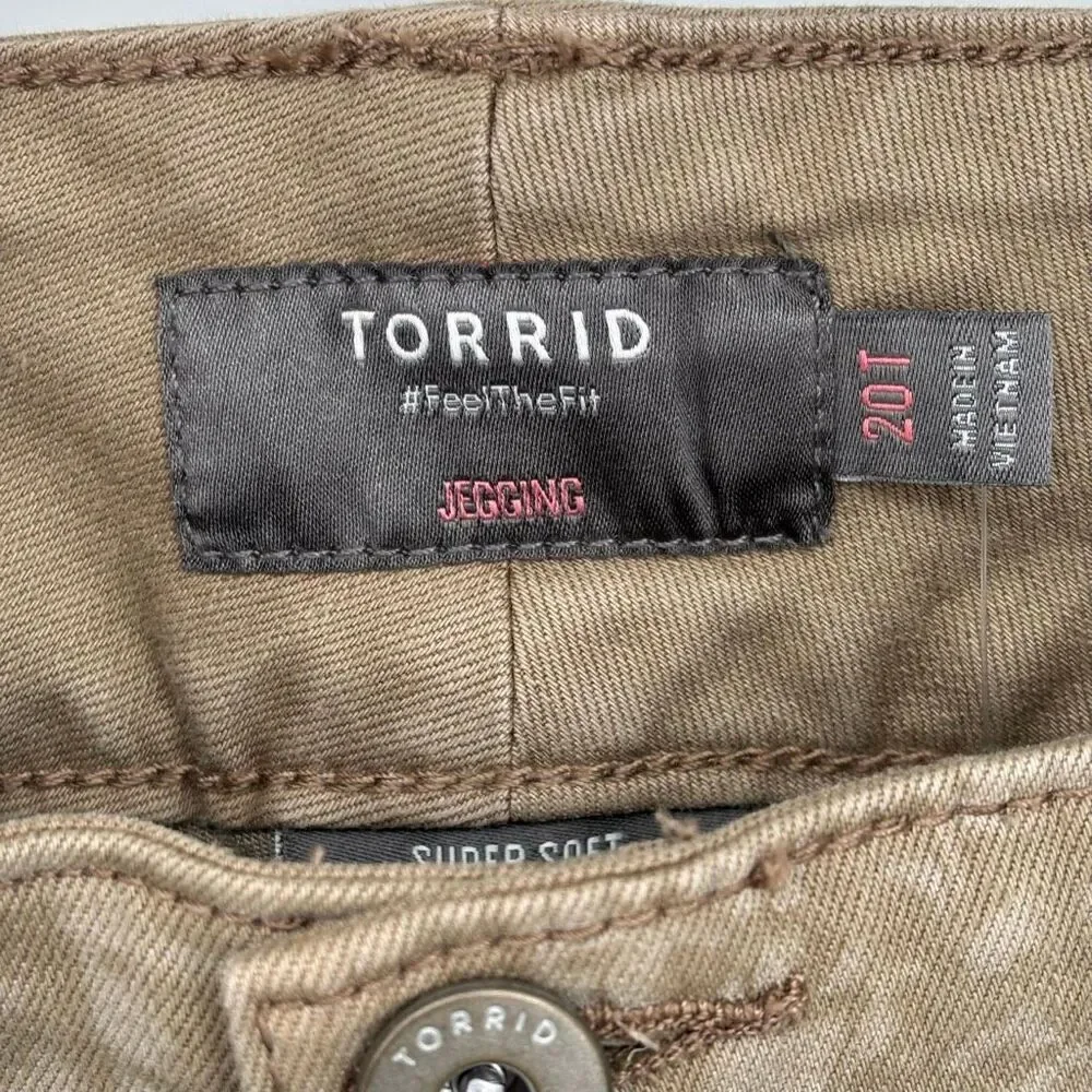 Torrid Super Soft High Rise Jeggings Tan Snakeskin Print‎ Size 20T NWT